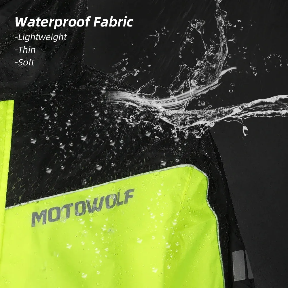 Motorcycle Raincoat Suit - Waterproof Reflective Split Jacket and Pants for Outdoor Activities