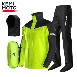 Motorcycle Raincoat Suit - Waterproof Reflective Split Jacket and Pants for Outdoor Activities