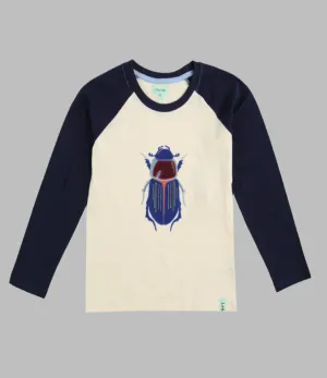 Multicoloured Beetle Applique Top