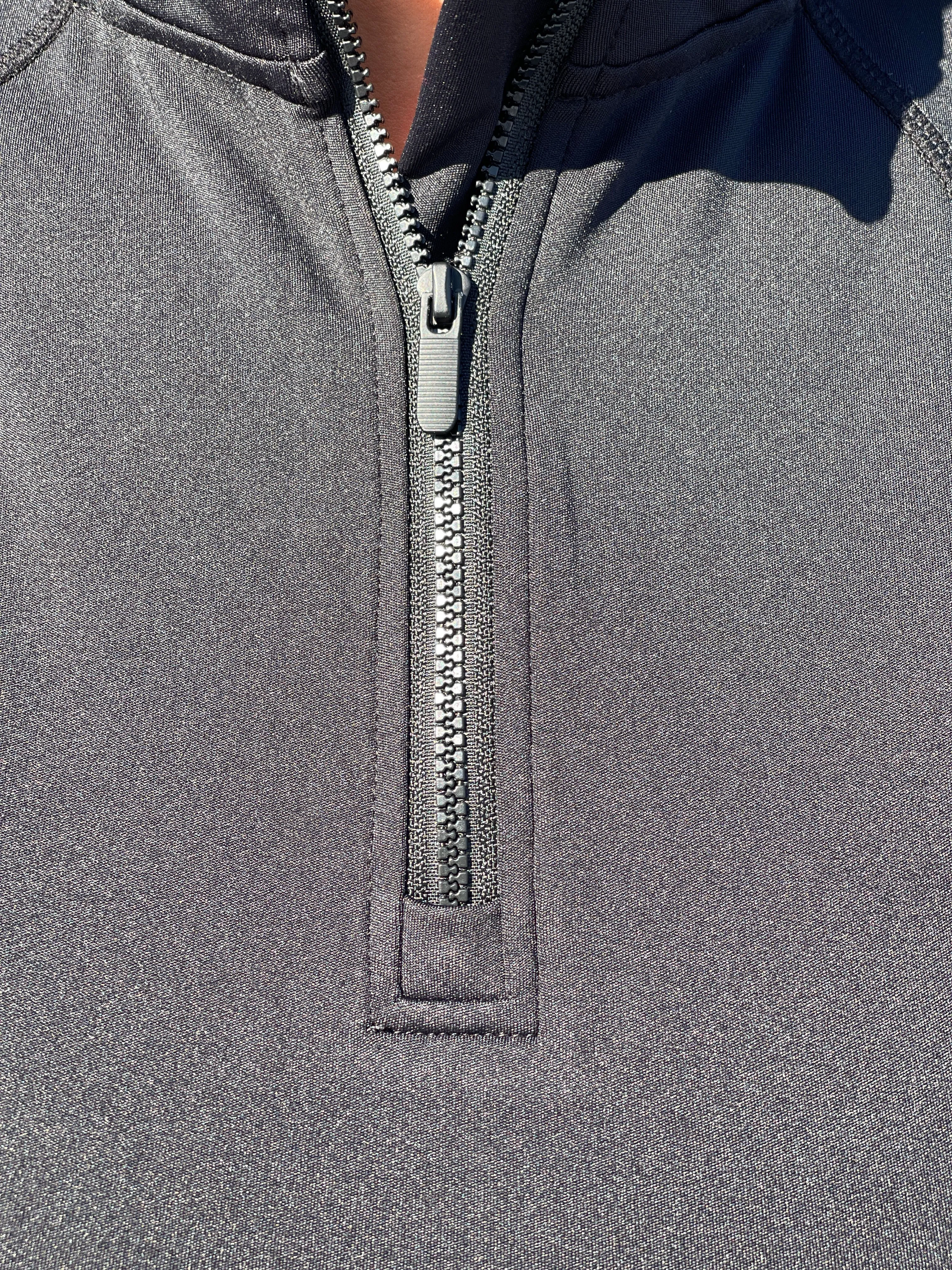 Natalie 1/4 Zip, Midnight Black - Fleece Lined Long Sleeve