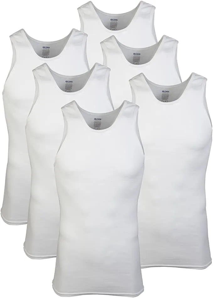 New in package! Gildan Mens Platinum A-Shirts Multipack, White 6 Pack, Sz Large!