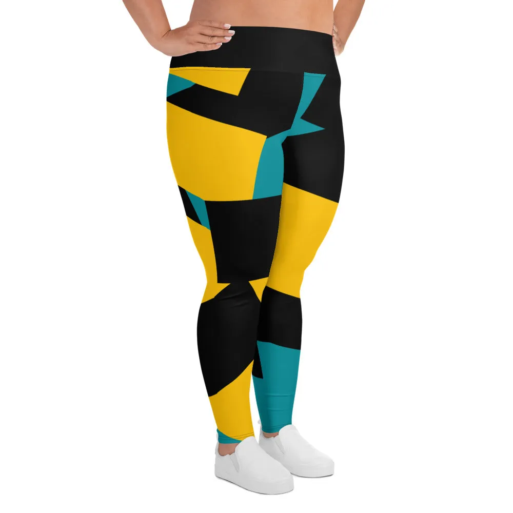Origen Destination |On-Arrival Point of Origen Symbol-inspired  Black/Gold/Turquoise Leggings