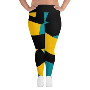 Origen Destination |On-Arrival Point of Origen Symbol-inspired  Black/Gold/Turquoise Leggings