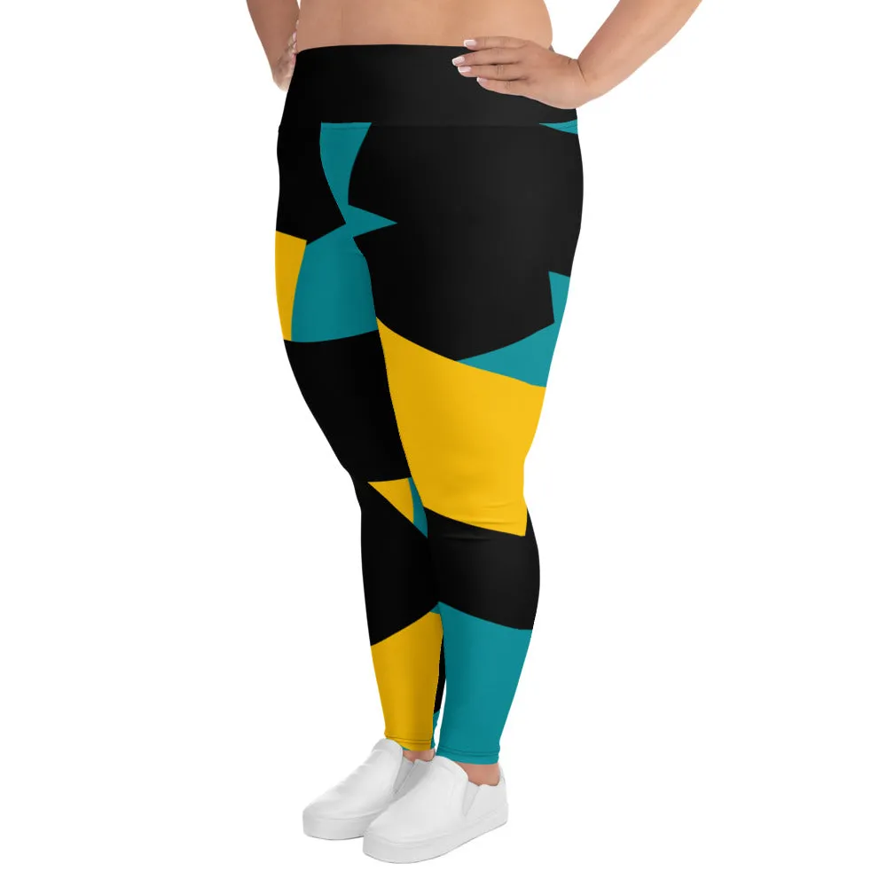 Origen Destination |On-Arrival Point of Origen Symbol-inspired  Black/Gold/Turquoise Leggings