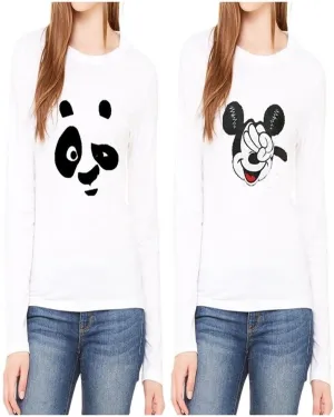 Pack Of 2 - White Cotton Printed T-Shirts For Women