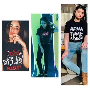 Pack of 3 - Black Selfie Queen  Black Livis  Black Apna Time Ayega Cotton T-Shirt