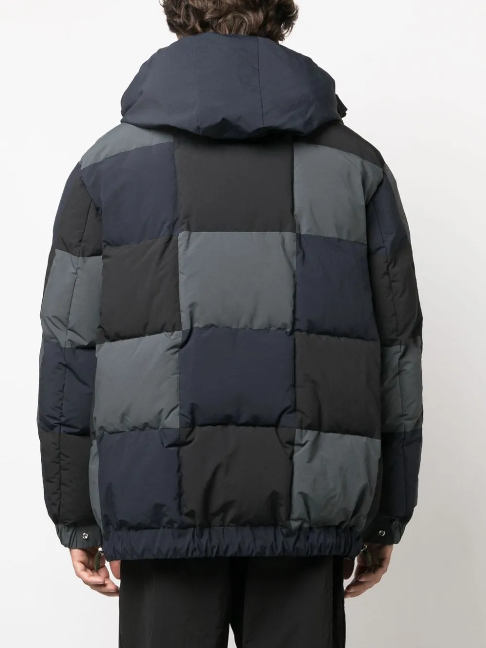 Patchwork padded down jacket