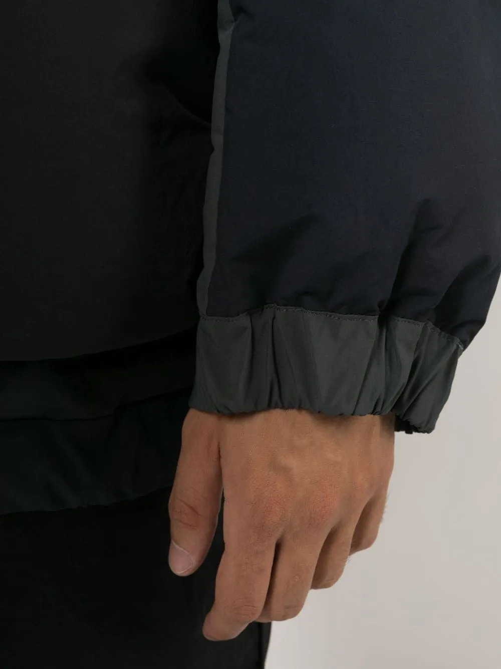 Patchwork padded down jacket