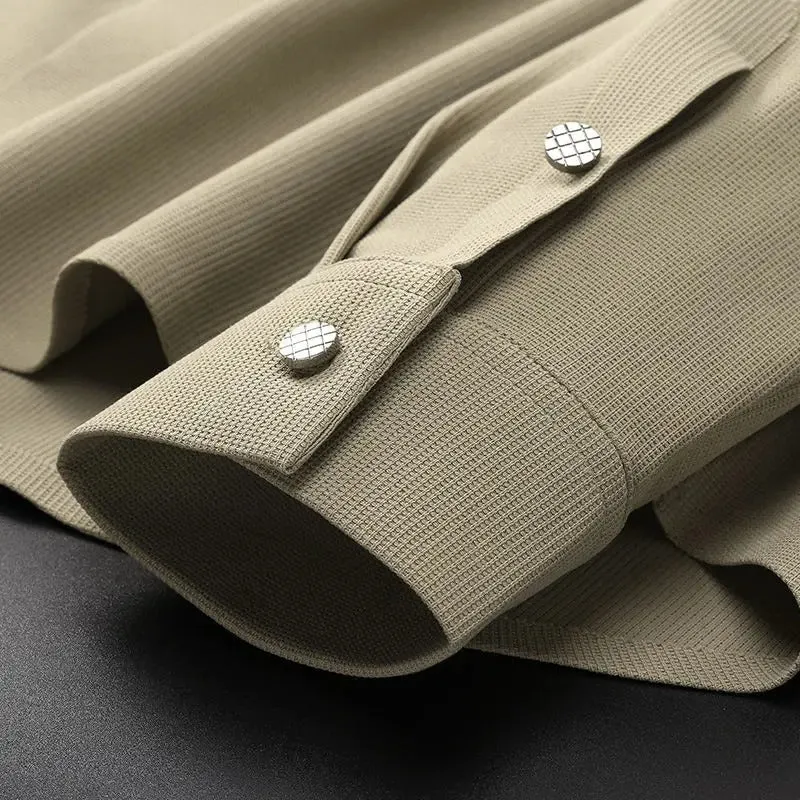 Pique Knit Textured Shirts For Men