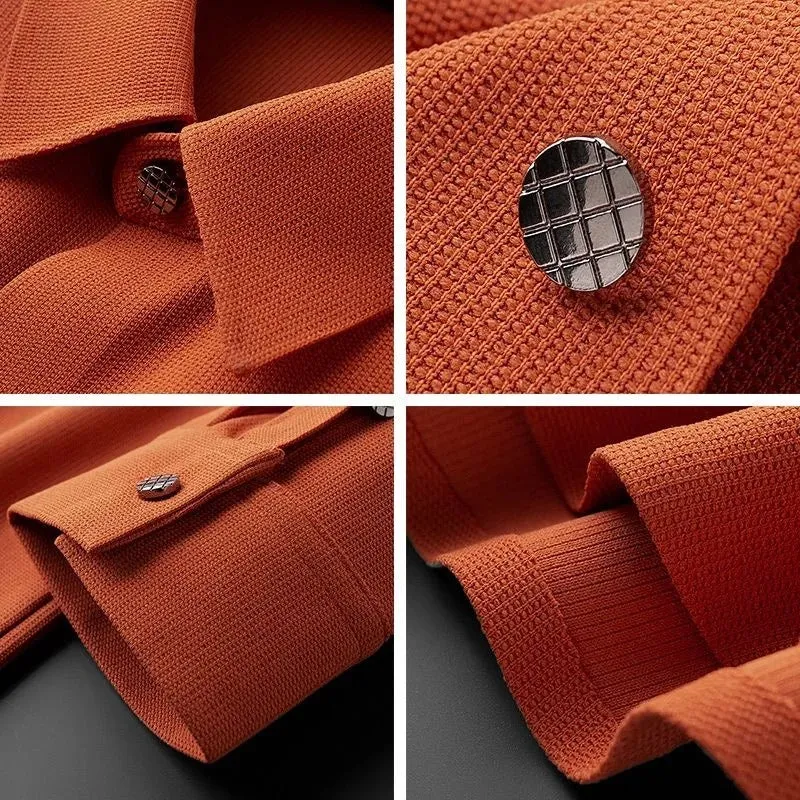 Pique Knit Textured Shirts For Men