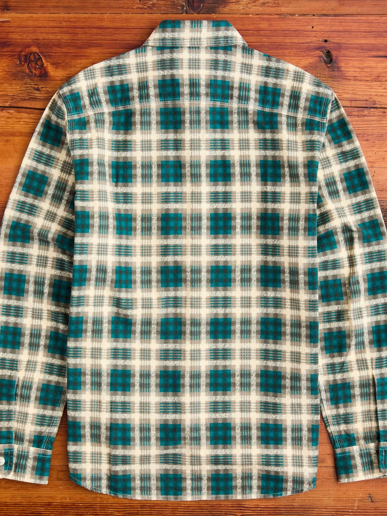 Plaid Print Chamois Workshirt in Green Multi