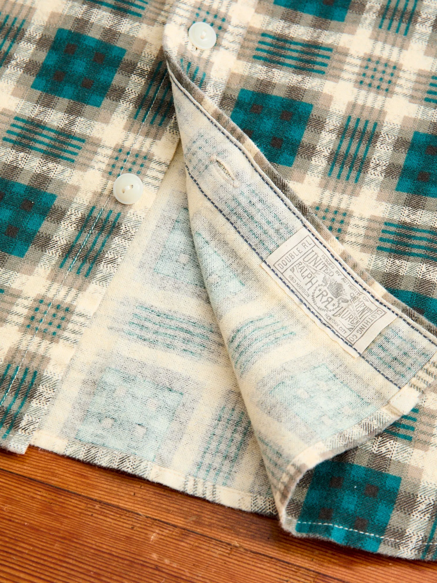 Plaid Print Chamois Workshirt in Green Multi