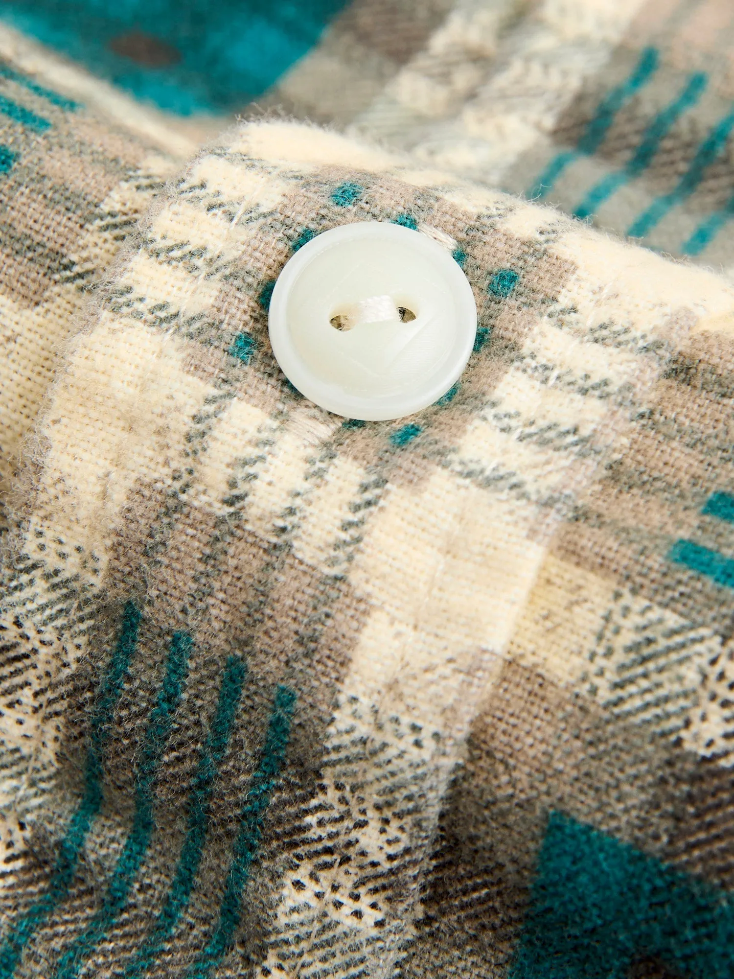 Plaid Print Chamois Workshirt in Green Multi
