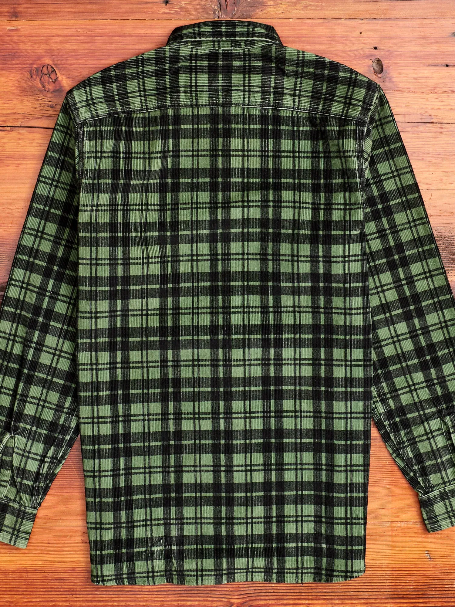 Printed Corduroy Work Shirt in Green/Black