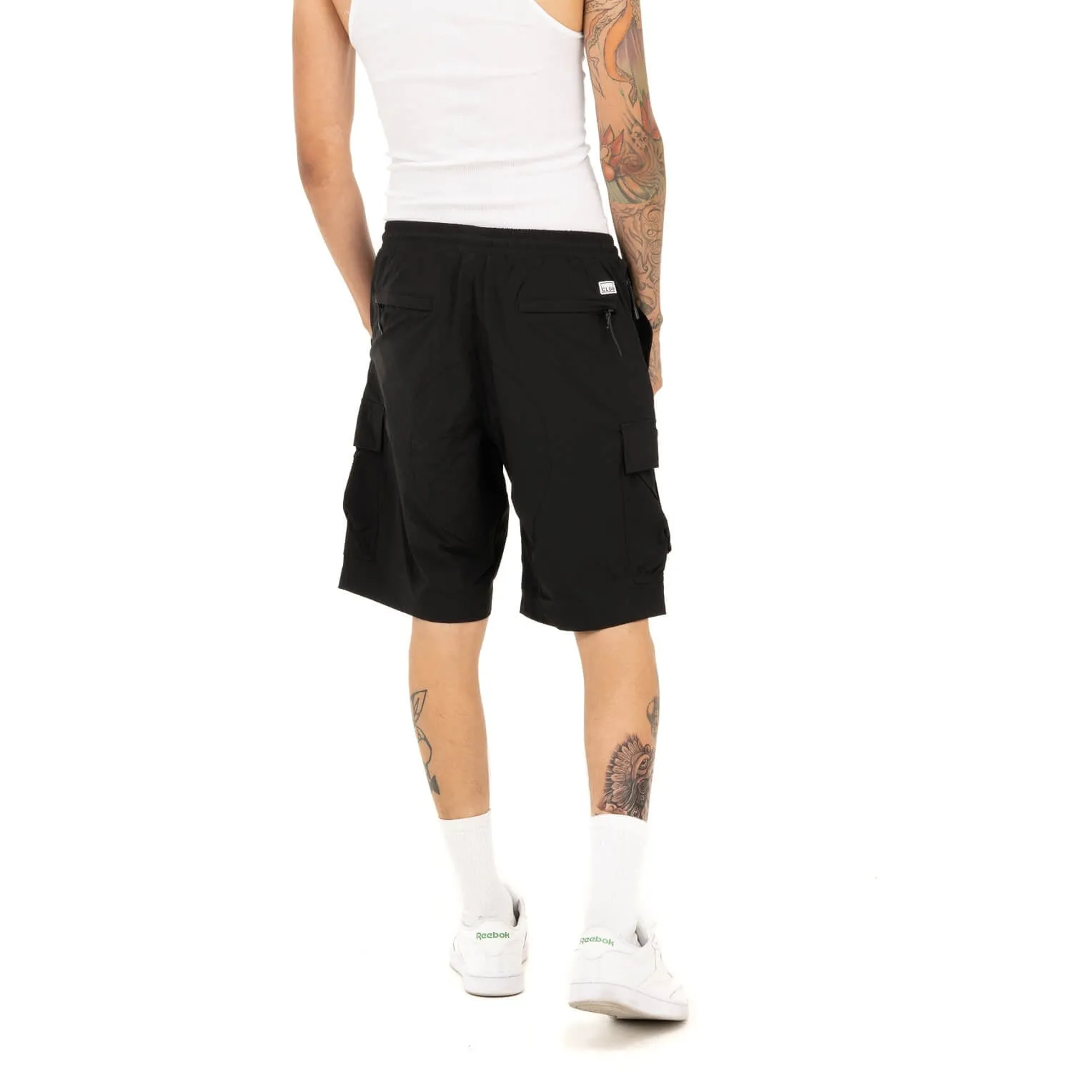 Pro Club Men's Comfort Stretch Nylon Cargo Short - 9 1/2 inch inseam - Black