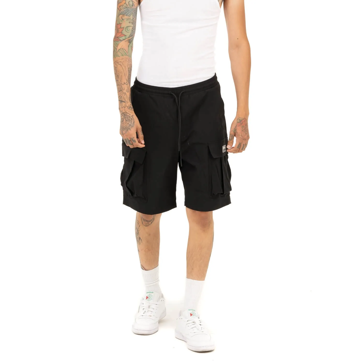 Pro Club Men's Comfort Stretch Nylon Cargo Short - 9 1/2 inch inseam - Black