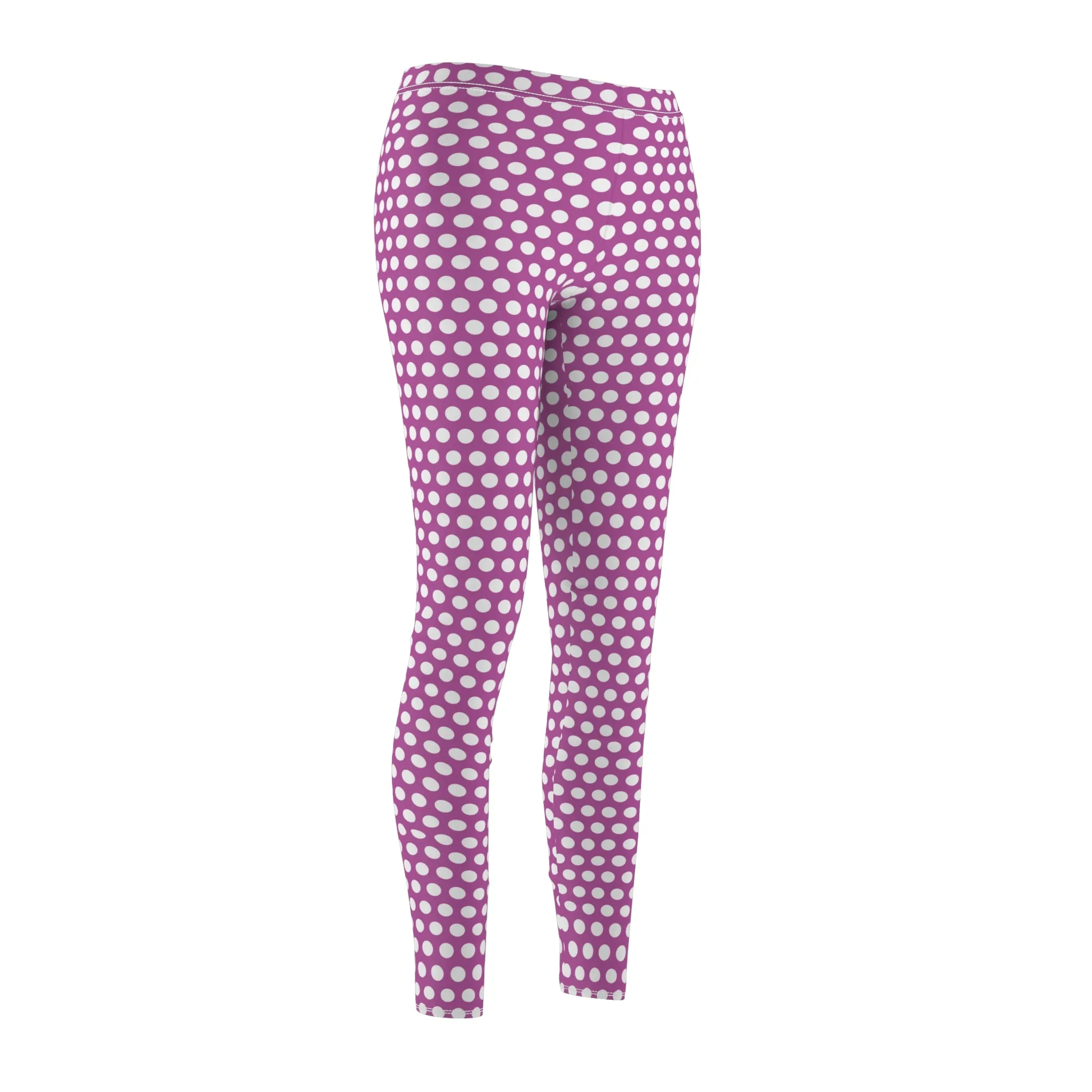 Purple White Polka Dot Womens Leggings - Saiko Studio