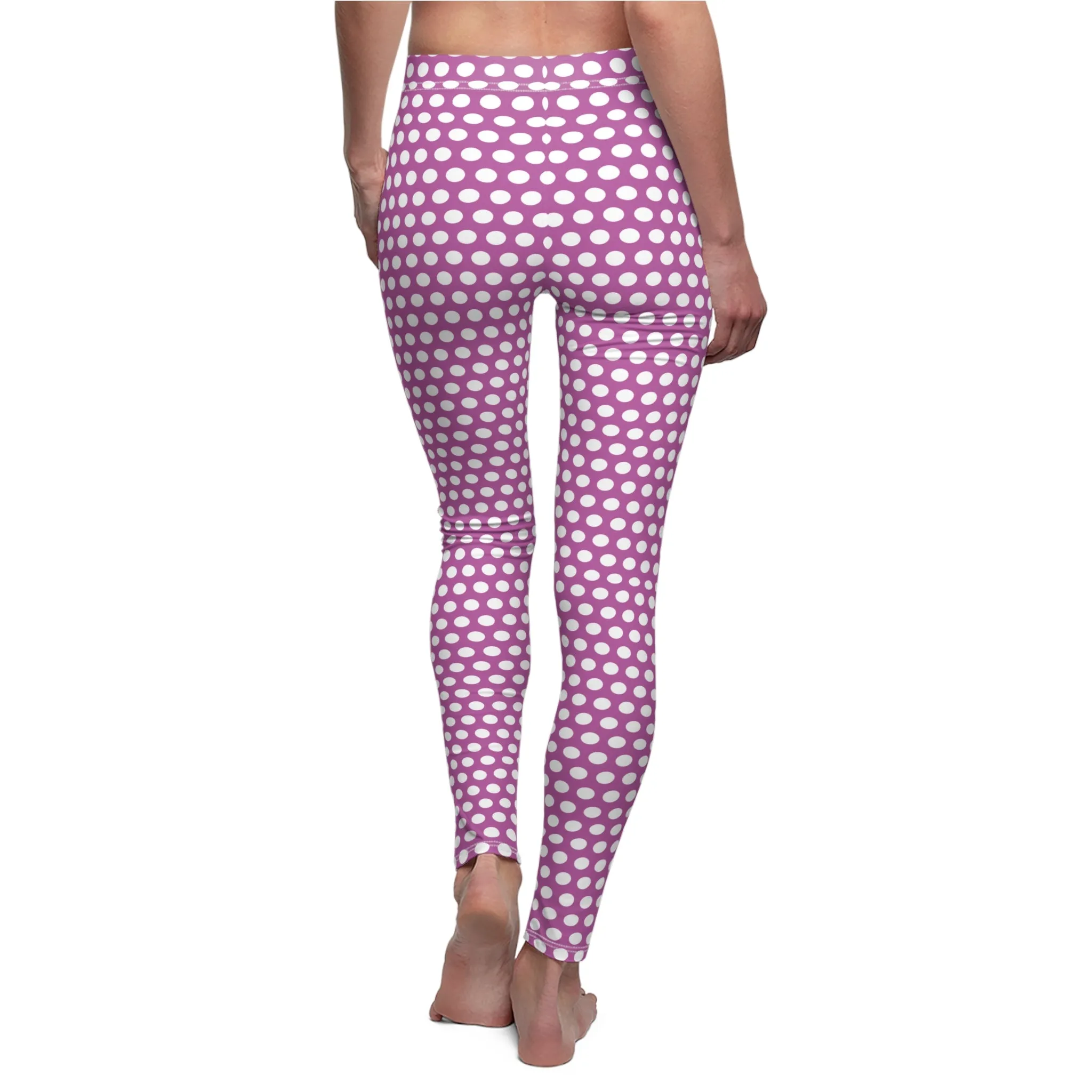 Purple White Polka Dot Womens Leggings - Saiko Studio