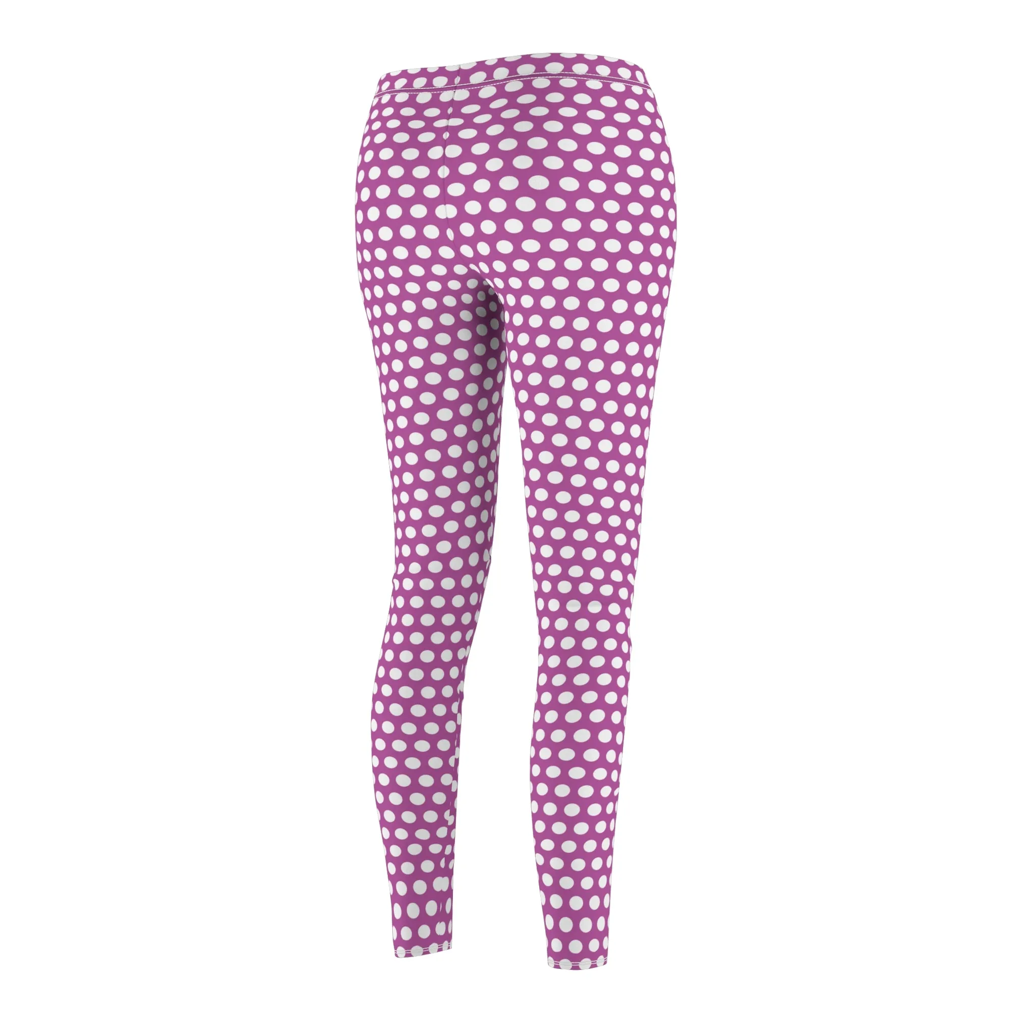 Purple White Polka Dot Womens Leggings - Saiko Studio