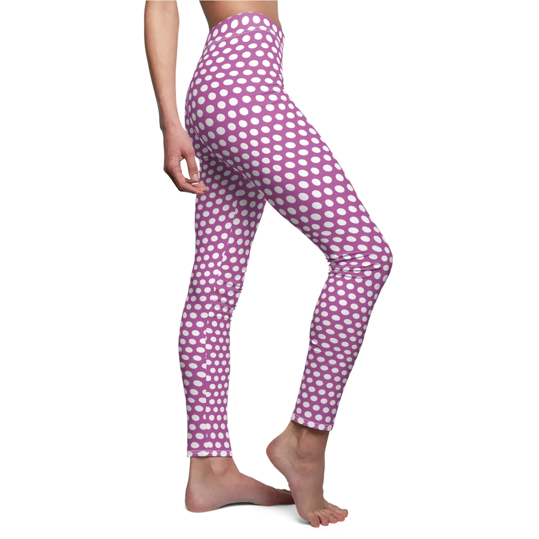 Purple White Polka Dot Womens Leggings - Saiko Studio
