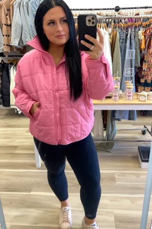 Quilted Zip Slim Puffer