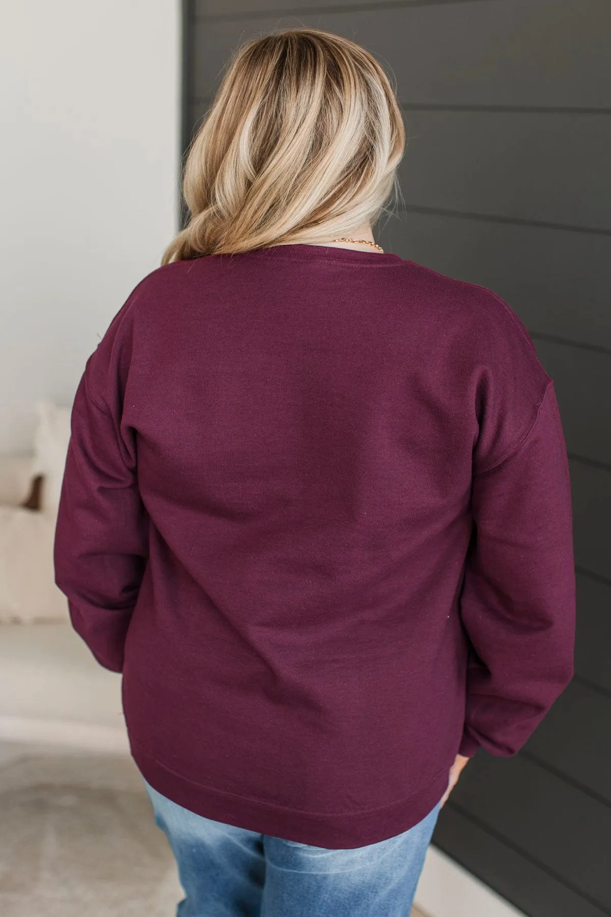 "Thanks   Giving" Crew Neck Pullover- Maroon