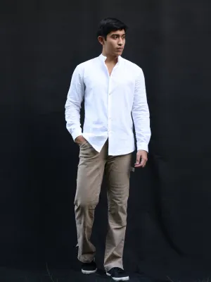 Regular fit Long sleeve chinese collar shirt