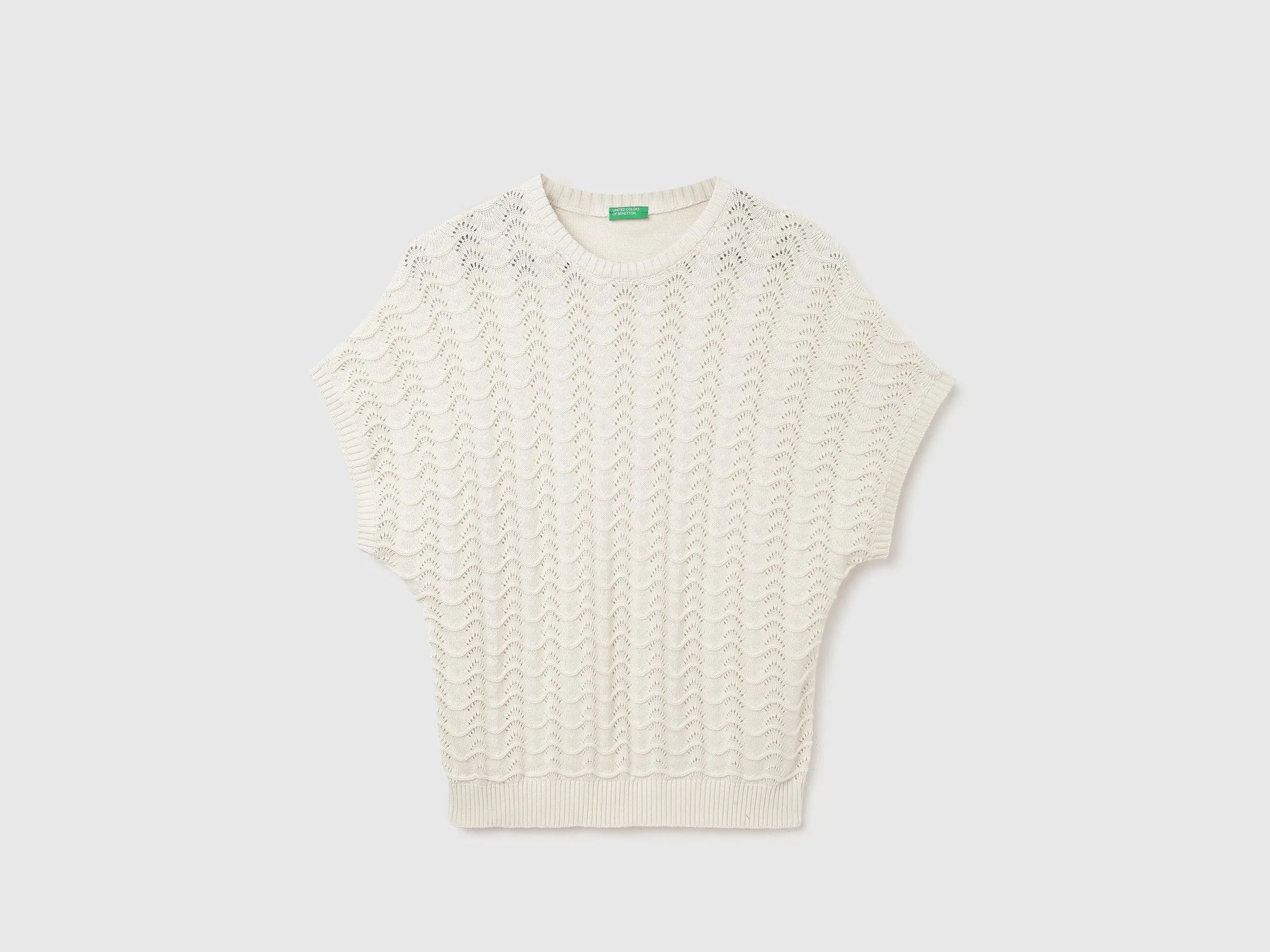 Regular Fit Round Neck Woven Design Tops