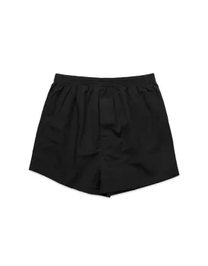 Relaxed Fit Woven Cotton Boxer Shorts - Black