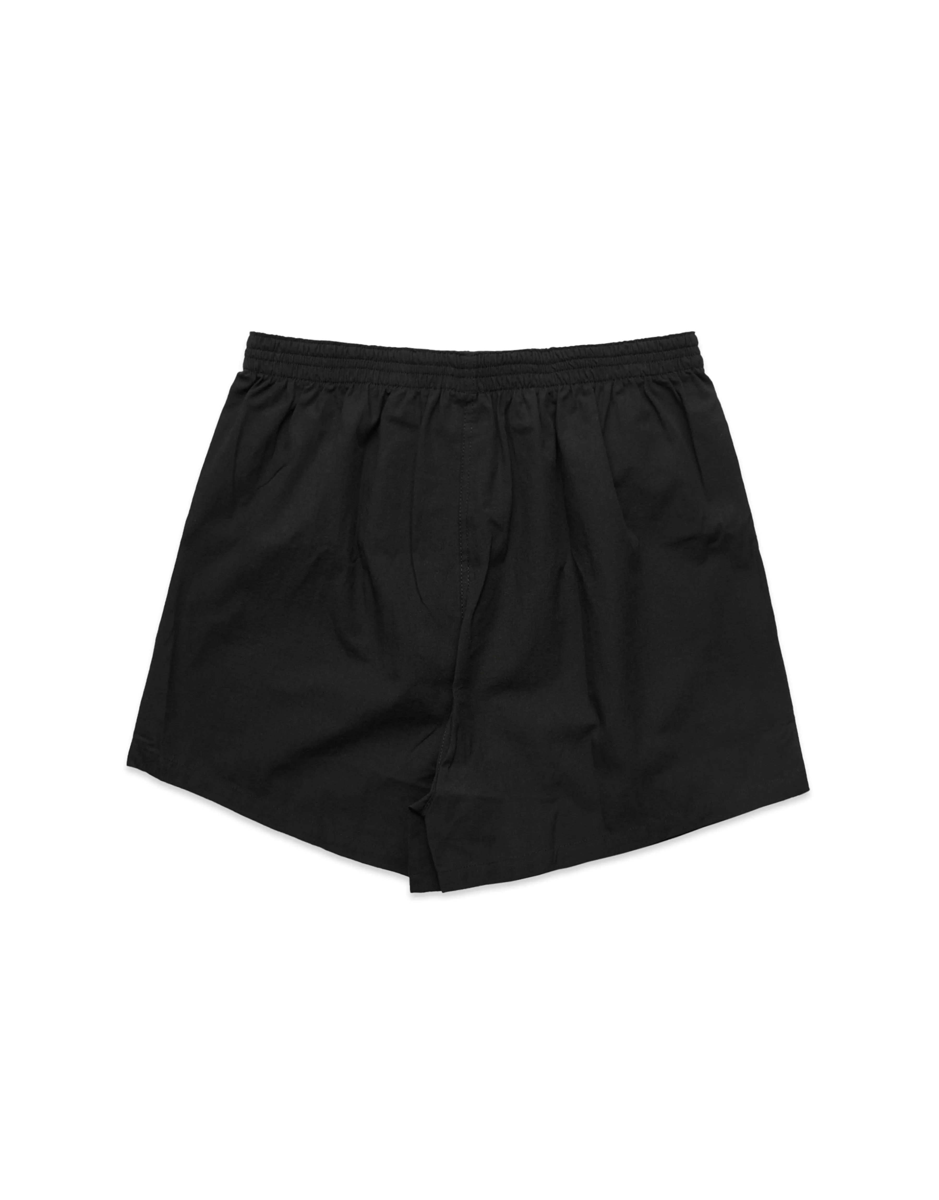 Relaxed Fit Woven Cotton Boxer Shorts - Black