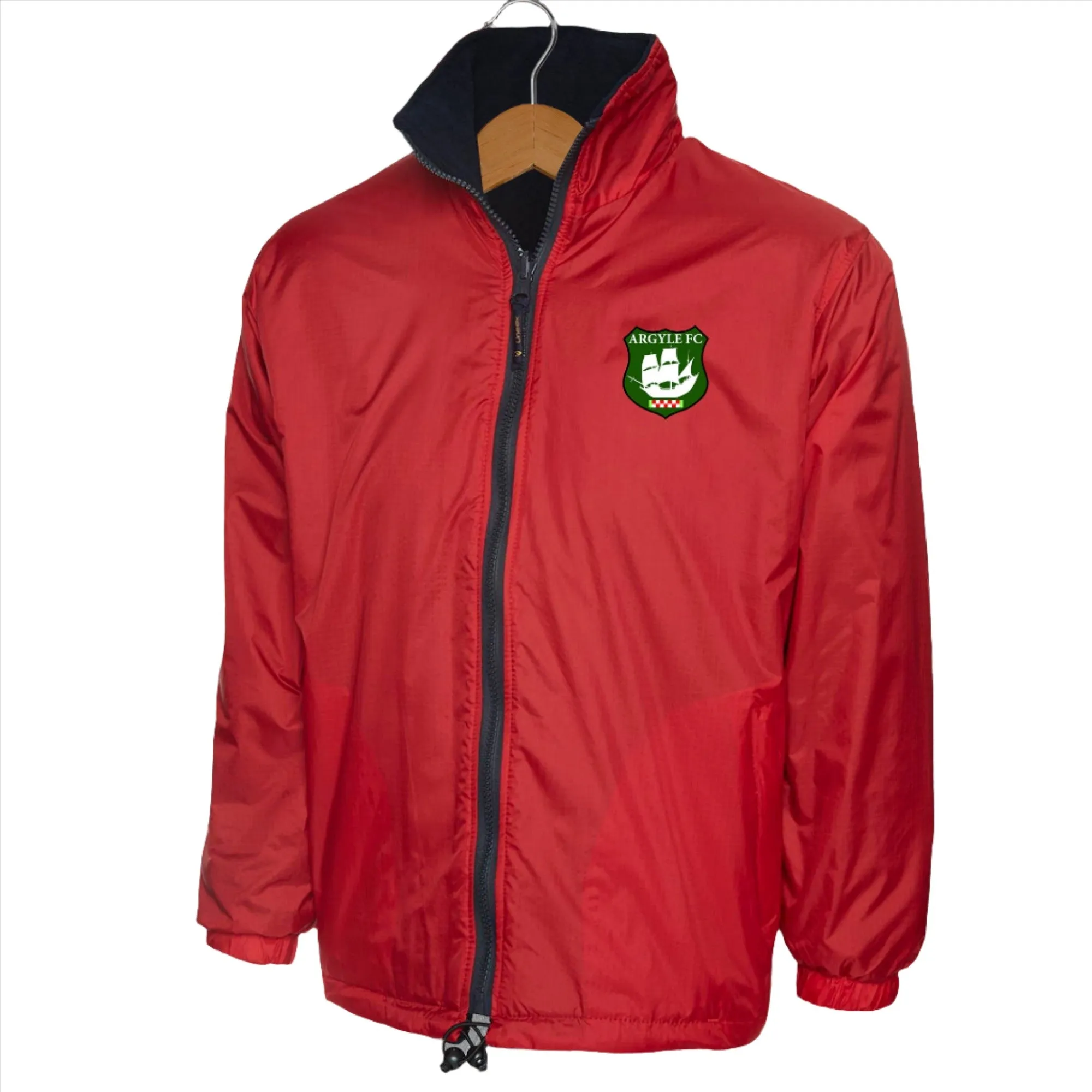 Retro Argyle FC Embroidered Reversible Fleece Jacket