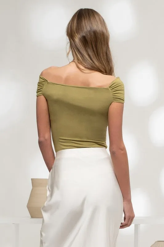 REVERSIBLE OFF THE SHOULDER KNIT TOP