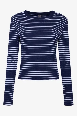 Rib Stripe T-Shirt Navy