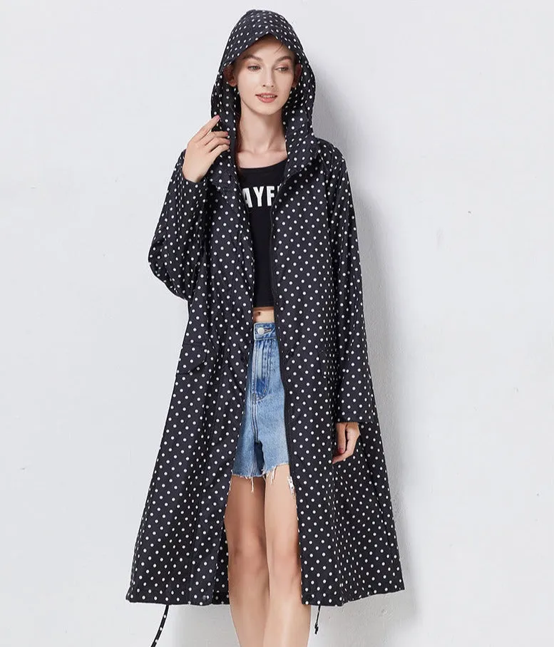 Robust mackintosh with hood ladies windbreaker - Trendy fashion for any season