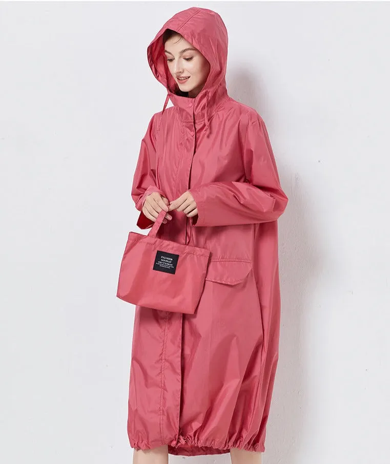Robust mackintosh with hood ladies windbreaker - Trendy fashion for any season