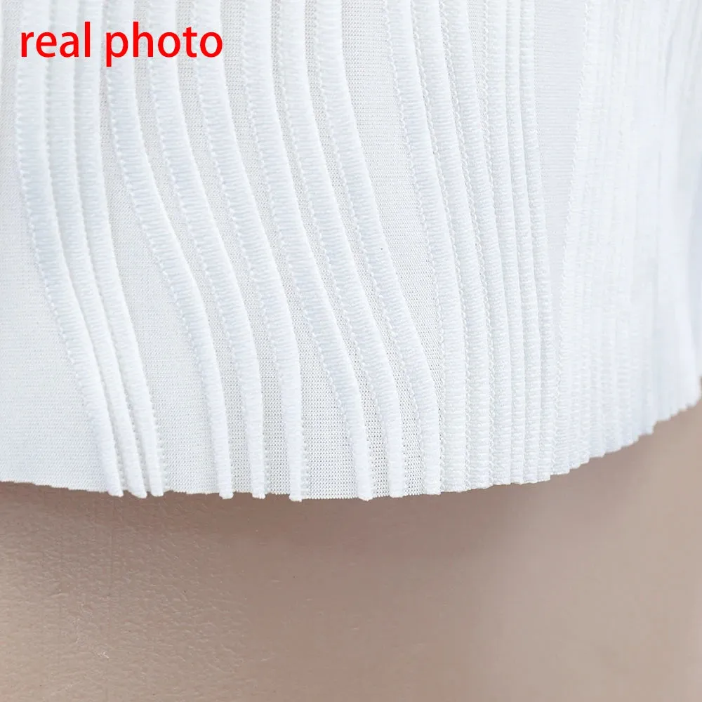 Ruched Long Sleeve T-shirts Women Crop Top