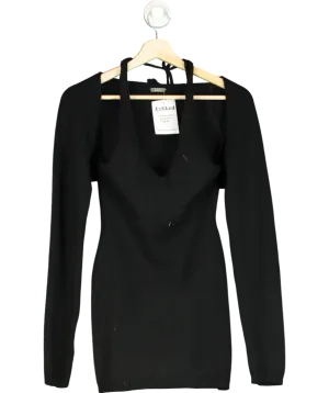 Ruve Black Knit Halter & Shrug Top Set UK M