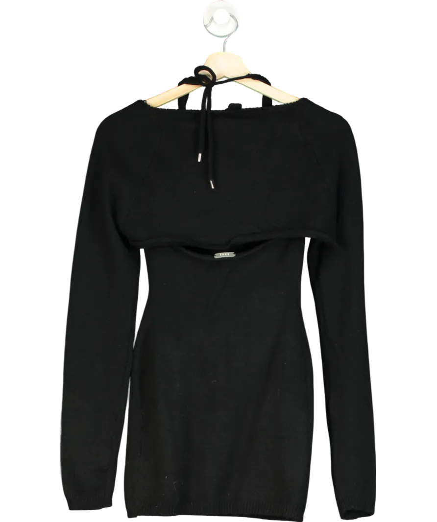 Ruve Black Knit Halter & Shrug Top Set UK M