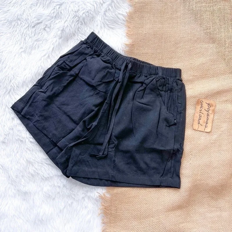SAKURA | linen basic everyday shorts with pocket | PajamasOverload