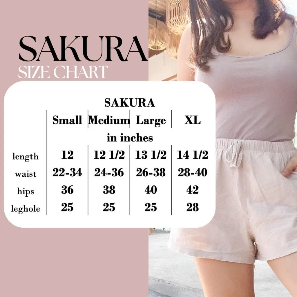 SAKURA | linen basic everyday shorts with pocket | PajamasOverload