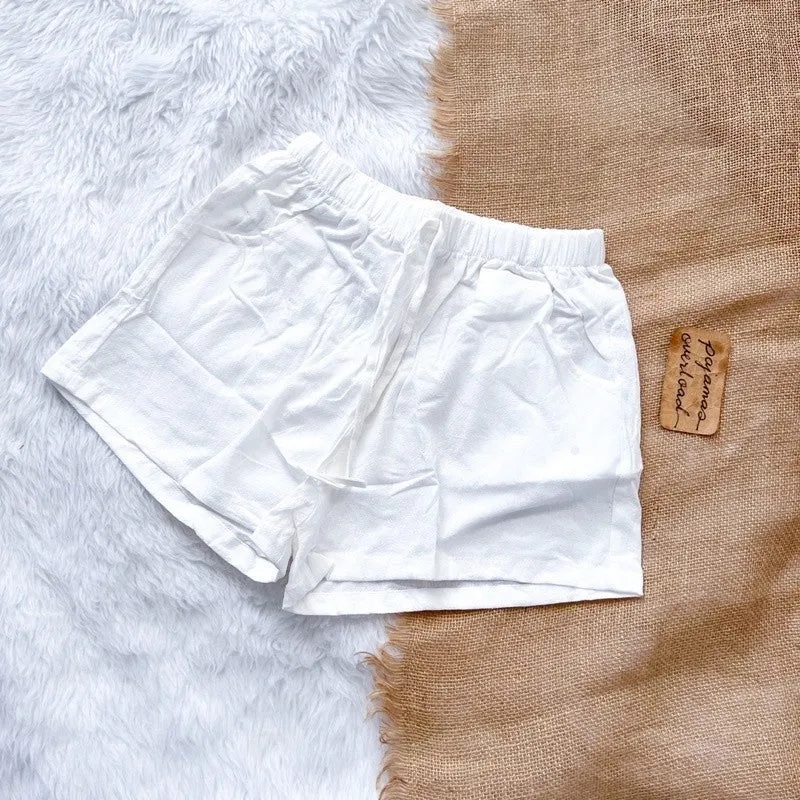 SAKURA | linen basic everyday shorts with pocket | PajamasOverload