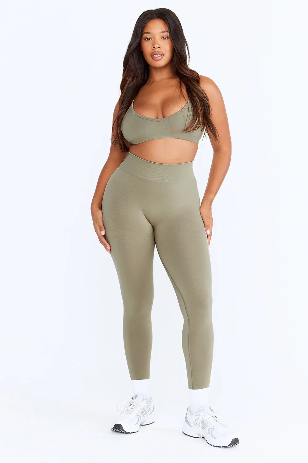 SCULPT SEAMLESS SCRUNCH LEGGING - OLIVE MARL