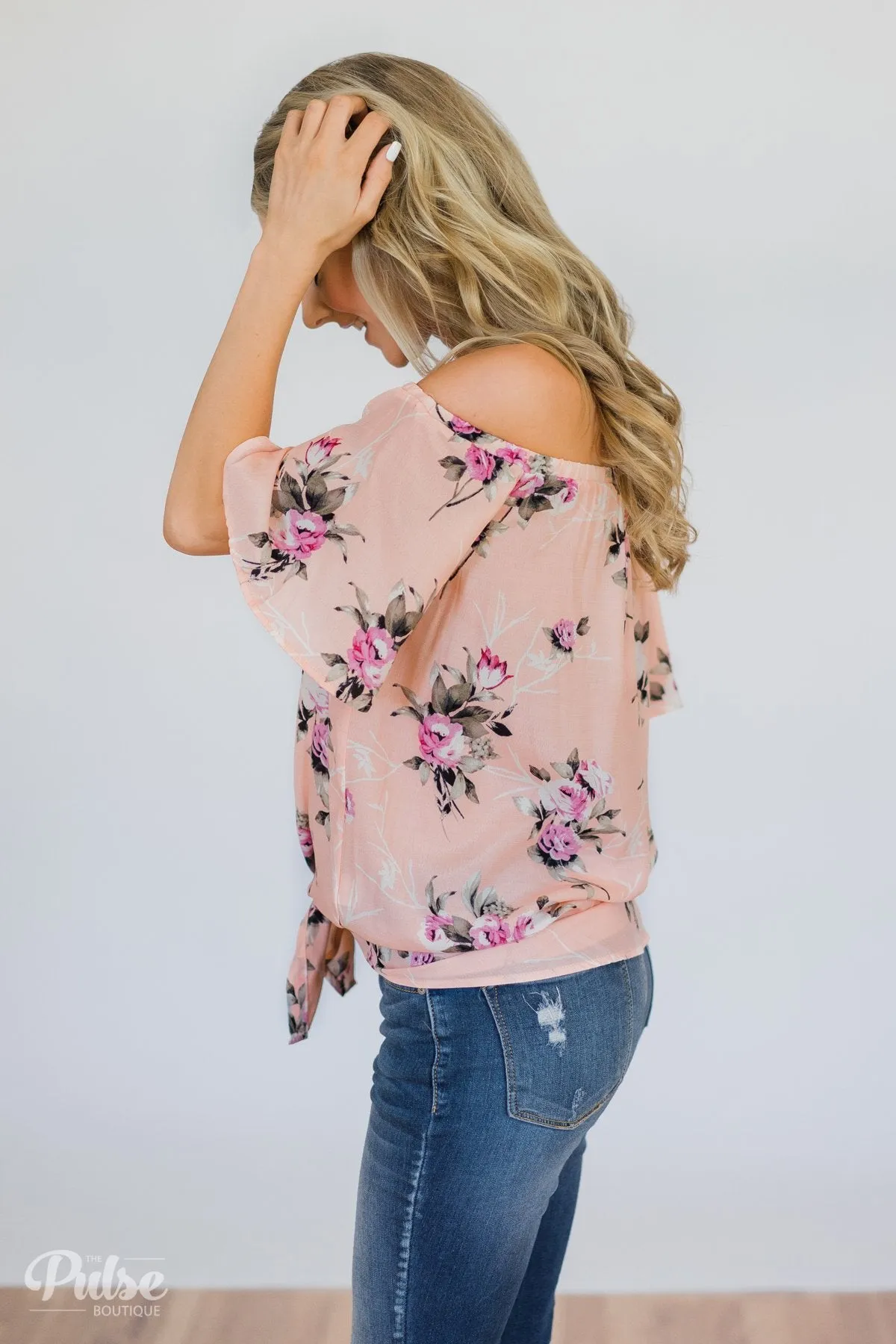 Send My Love Floral Off The Shoulder Top- Pink