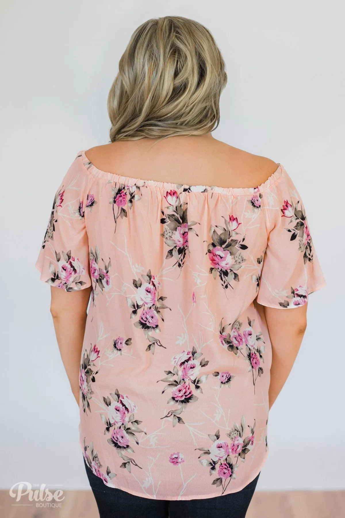 Send My Love Floral Off The Shoulder Top- Pink