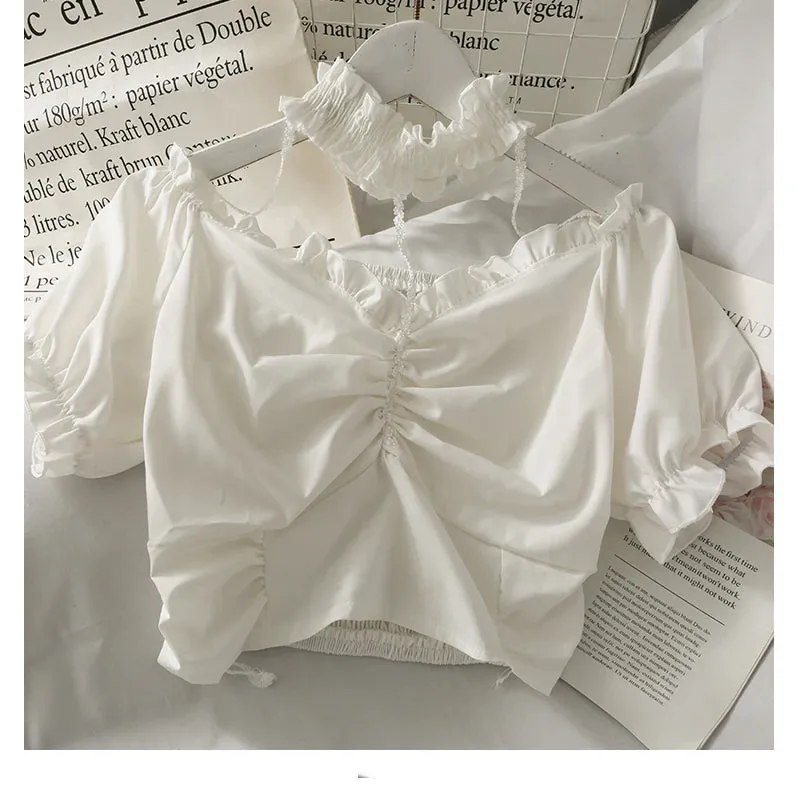 Sexy Hanging Neck Halter Crop Tops