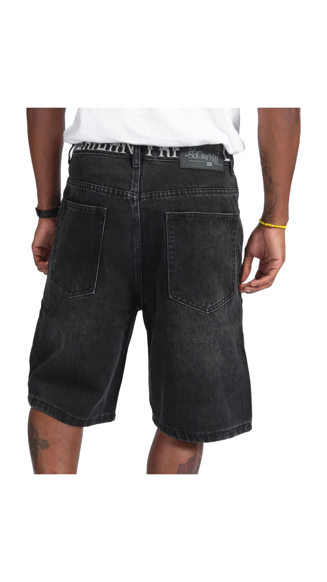 SH "CRUEL" DENIM SHORTS (BLACK WASH)