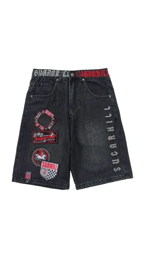 SH "CRUEL" DENIM SHORTS (BLACK WASH)