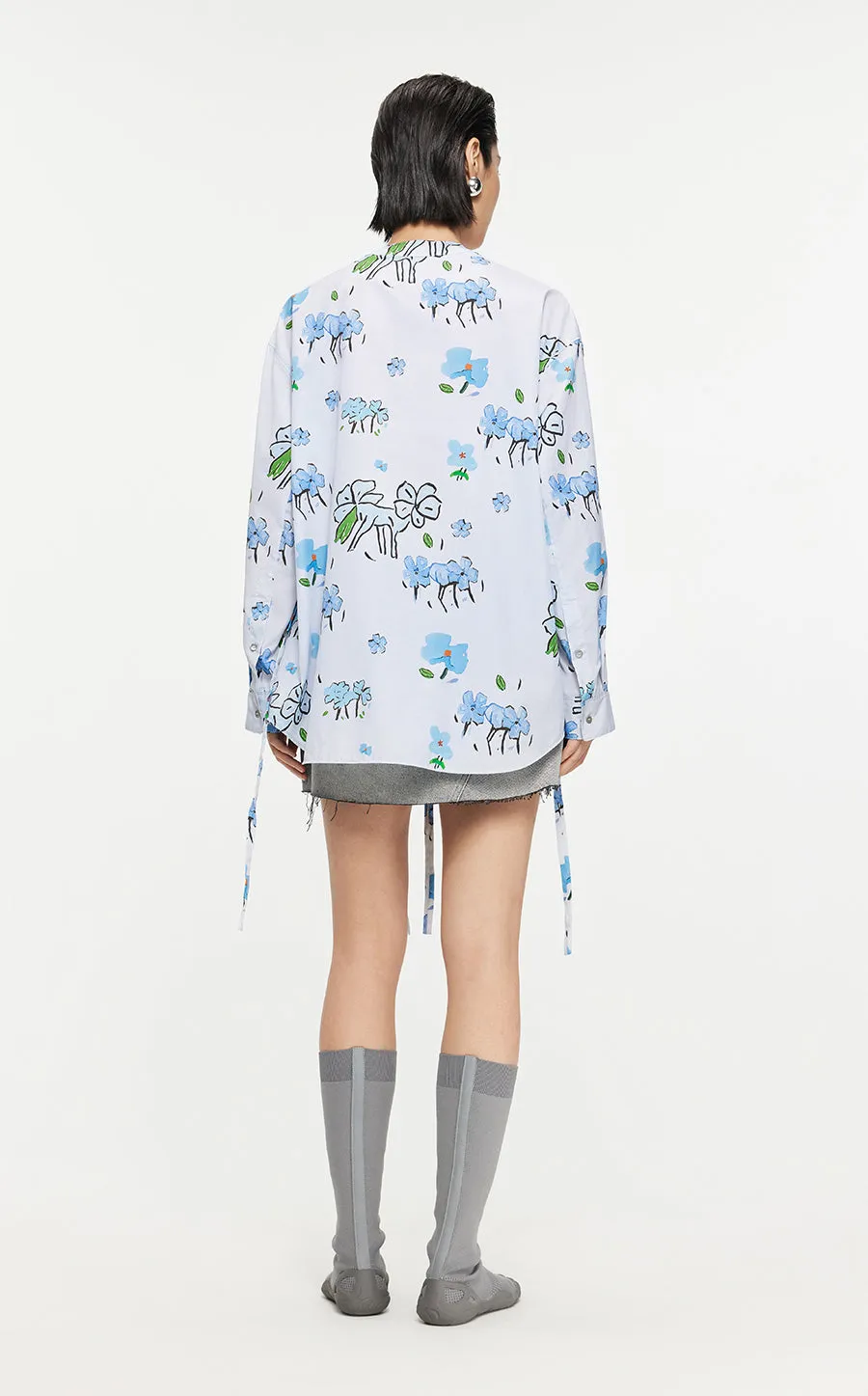 Shirt /JNBY V-neck Oversize Long-sleeved Shirt