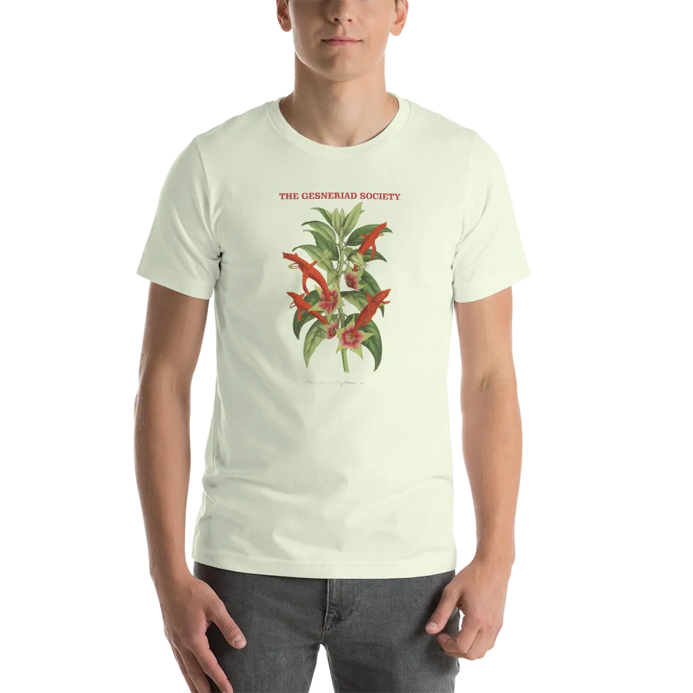 Short-Sleeve Unisex T-Shirt with printed Columnea erythrophaea