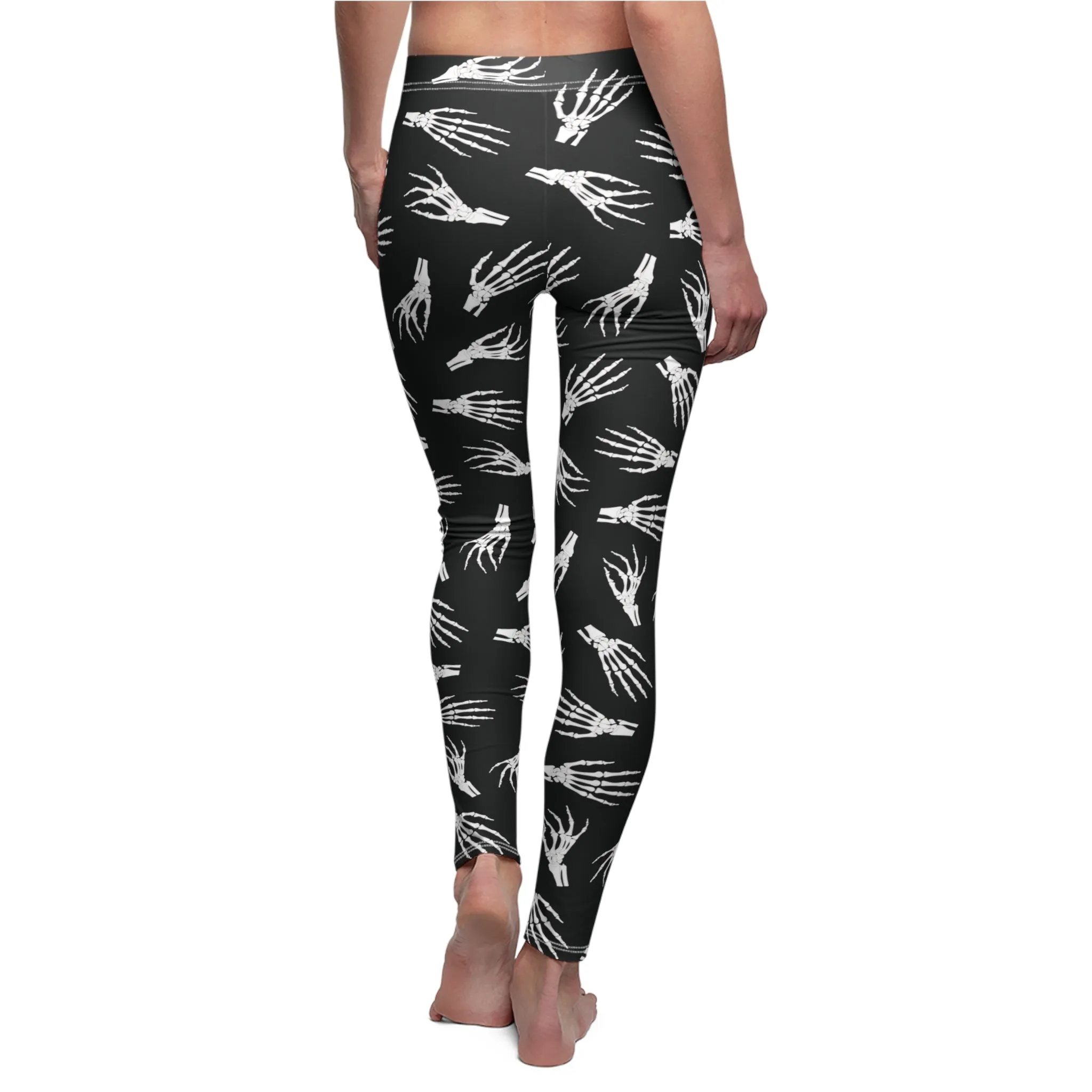 Skeleton Womens Halloween Leggings Spooky Stretch Pants - Saiko Studio